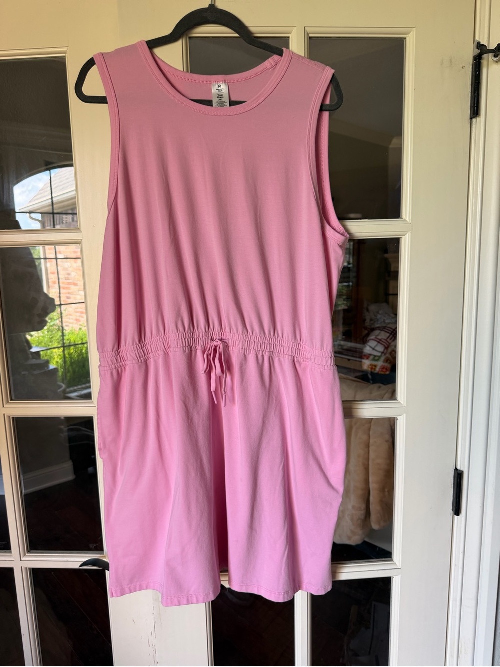 Member’s Mark Pink Sleeveless Tank Dress Cinch Waist Pockets XXL